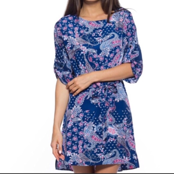 Vivacious printed Boho Mini Dress, belt incl. NWT - Picture 1 of 6